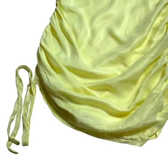 For Love & Lemons Yellow Ruched Rana Mini Dress US S - Picture 12 of 12
